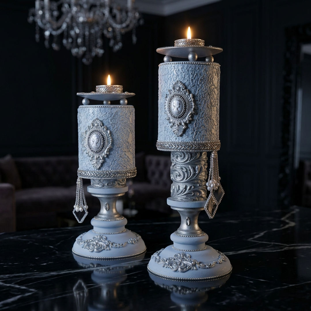 Blue Frost Pillar Set